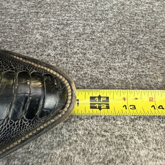 ✅Verthali Exotic Western Boots 🖤Black Ostrich Leather Cowboy Boots Mens Size 10 - Picture 8 of 13